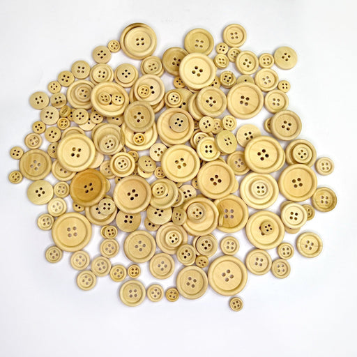 Wooden Buttons Natural 190pc