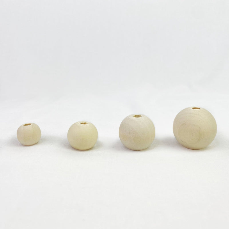 Wooden Natural Round Beads For Macrame & DIY Approx 500pc - Harry & Wilma